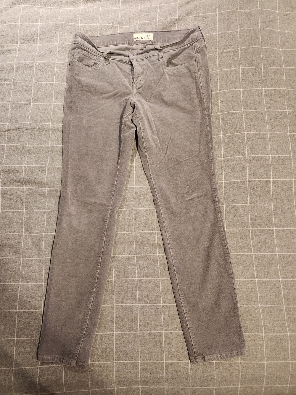 Old Navy Women's Light Gray Corduroy Skinny Pants Size 12